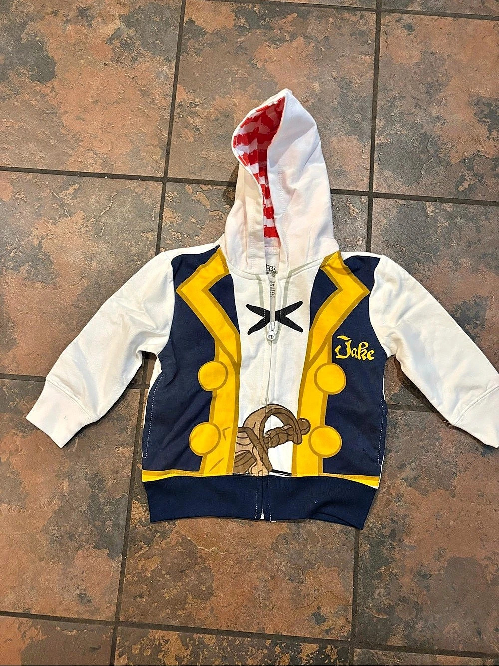 Disney Jake and the Never Land Pirates Costume Zip Hoodie Boys 2T